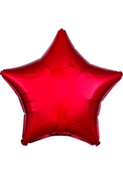 Balon foliowy metalik czerwony gwiazda 48cm
