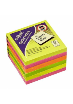 Karteczki samoprzylepne Snopake 76x76 neon 6x100 sztuk