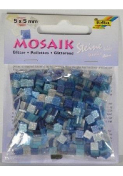 Mozaika kamyczki brokatowe 5x5mm niebieski