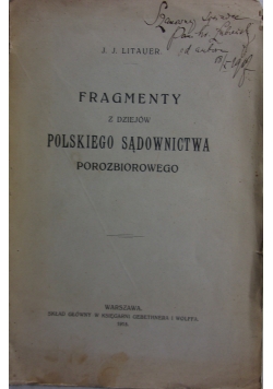 Fragmenty z dziejów polskiego sądownictwa , 1915r.