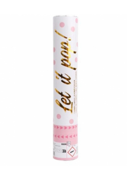 Armatka konfetti różowa papier okrągły 28cm