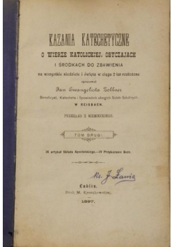 Kazania katechetyczne, Tom II, 1897 r.