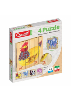 Drewniane klocki puzzle Farm 6 elementów