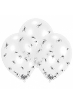 Balony lateksowe Clear Spider Filled 27,5cm 6szt