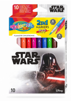 Flamastry dwustronne Colorino Kids 10 kolorów Star Wars