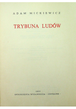 Mickiewicz Dzieła Tom XII Trybuna ludów