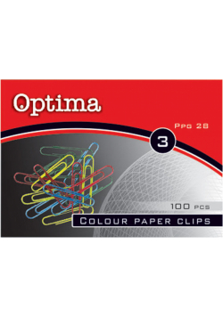Kolorowe Spinacze OPTIMA 100 sztuk