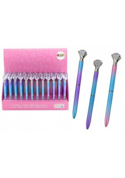 Długopis z diamentem kolorowy 0.7mm nieb. (48szt)