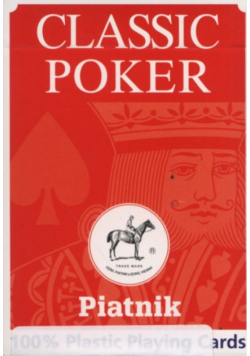 Karty do gry Piatnik 1 talia, Plastik Poker czerwone