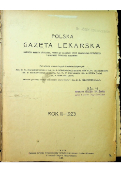 Polska gazeta lekarska Rok II nr 1 do 52 1923 r.