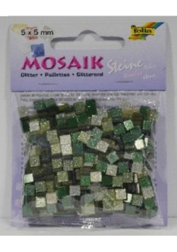 Mozaika kamyczki brokatowe 5x5mm zielony