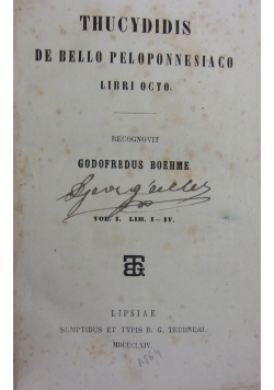 De Bello Peloponnesiaco Libri Octo