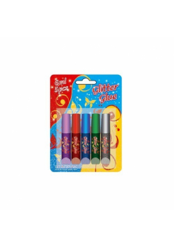 Klej brokatowy 6ml 5 kolorów mix