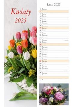 Kalendarz 2025 paskowy kwiaty
