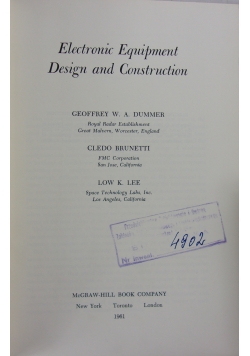 Electronic Equipment Design and Construction