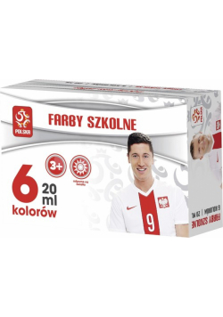 Farby szkolnePZPN  6 kolorów x 20 ml