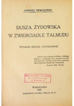 Dusza żydowska w zwierciadle Talmudu 1920 r.