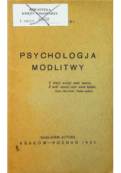 Psychologja modlitwy 1935 r.