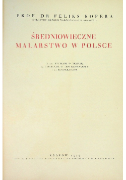 Kopera średniowieczne malarstwo w polsce 1925 r.