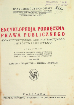 Encyklopedja podręczna prawa publicznego 1926 r.