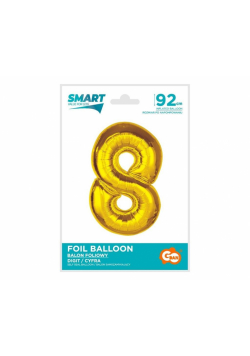 Balon foliowy Smart cyfra 8 złota 92cm