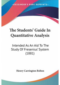 The Students' Guide In Quantitative Analysis