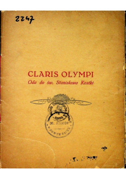 Claris Olympi Oda do św. Stanisława Kostki 1926 r.