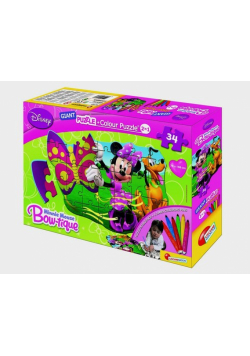 Minnie Mouse Giant Puzzle dwustronne + mazaki