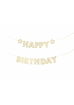Baner papierowy Happy Birthday mix 220x14.5cm