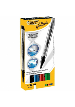 Marker suchościeralny Velleda Liquid Ink medium mix kolorów 4 sztuki