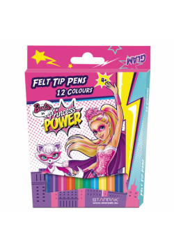 Pisaki 12 kolorów Barbie power