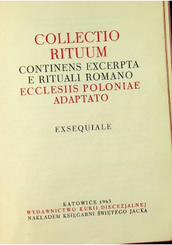 Collectio Rituum Continens Excerpta E Rituali Romano Ecclesiis Poloniae Adaptato