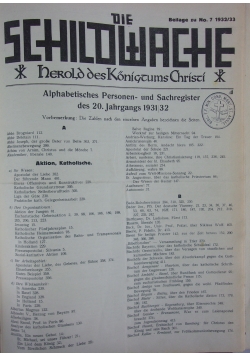 Die Schildwache nr 1-52, ok. 1932r.