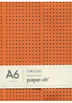 Notatnik A6 Paper-oh Circulo Orange on Grey w linie