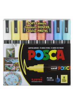 Markery PC-5M soft colors pastelowe kolory Posca Uni