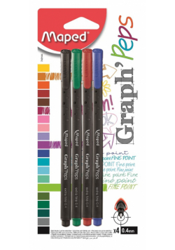 Cienkopis Graph peps kolory  basic 4 sztuki