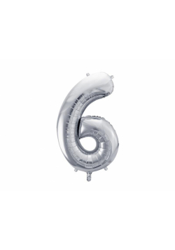 Balon foliowy 6 srebrny 72cm
