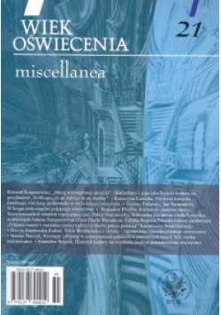 Wiek Oświecenia t. 21 Miscellanea