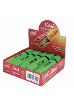 Zakreślacz zielony Flash 10 sztuk