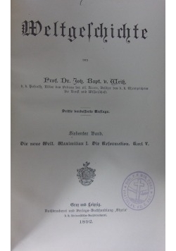 Weltgeschichte ,1892r.