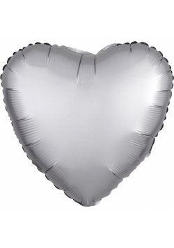 Balon foliowy Lustre srebrny serce 43cm