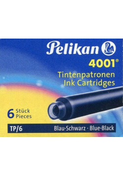 Naboje atramentowe krótkie Pelikan 4001 TP/6 niebiesko-czarne 6 sztuk