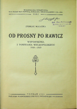 Od Prosny po Rawicz Tom 1 1931 r.