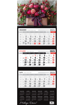 Kalendarz 2025 trójdzielny premium Flower box KT2 –V.62