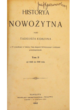 Historya nowożytna Tom II 1903 r.