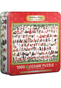 Puzzle 1000 Tin Holiday Dogs 8051-0939