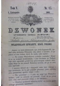 Dzwonek.Pismo dla Ludu , Nr 13-18, 1861r.