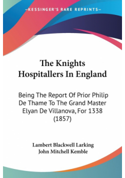 The Knights Hospitallers In England