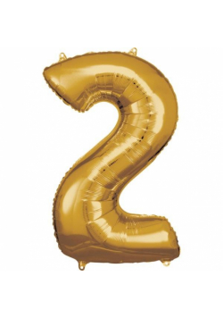 Balon foliowy cyfra 2 złota 57x86cm