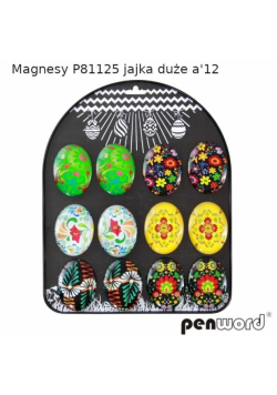 Magnesy świąteczne pisanki duże 12szt